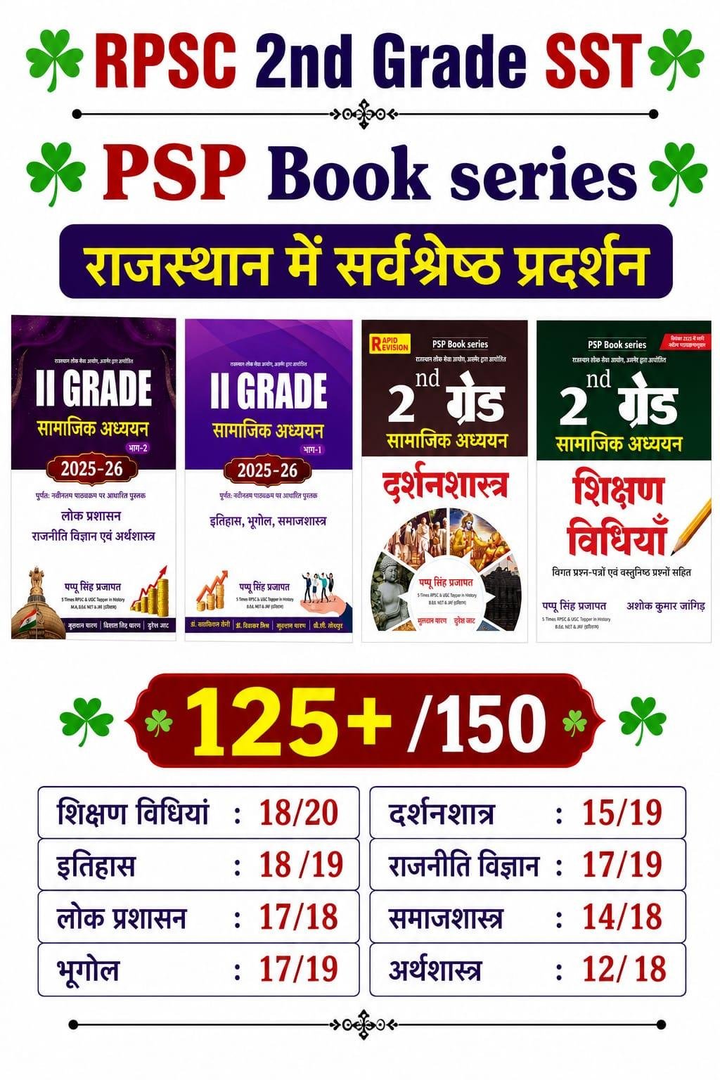 RPSC 2nd GRADE SST COMBO SET OF 4 BY PAPPU SINGH PRAJAPAT