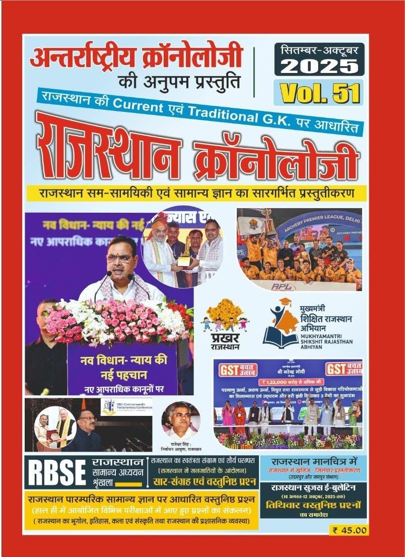 Chronology Rajasthan Current Affairs Vol-51 September-October
