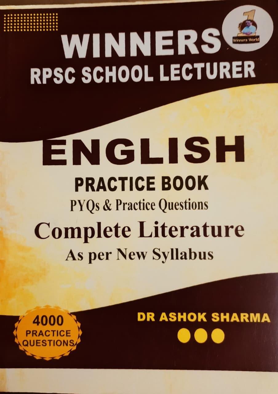 Winners 1st Grade RPSC ENGLISH Practice BOOK PYQs & Practice Questions 4000 Practice Questions By Ashok Sharma